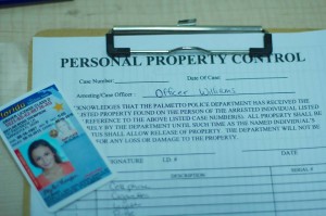 drivers license and property control form